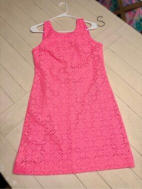 Lilly Pulitzer Hot Pink Lace Shift Dress